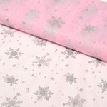 Tulle souple - Cristaux de glace Rose Argenté