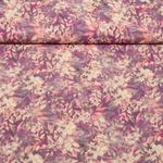 Popeline viscose - Impression digitale Feuilles Fleurs Violet