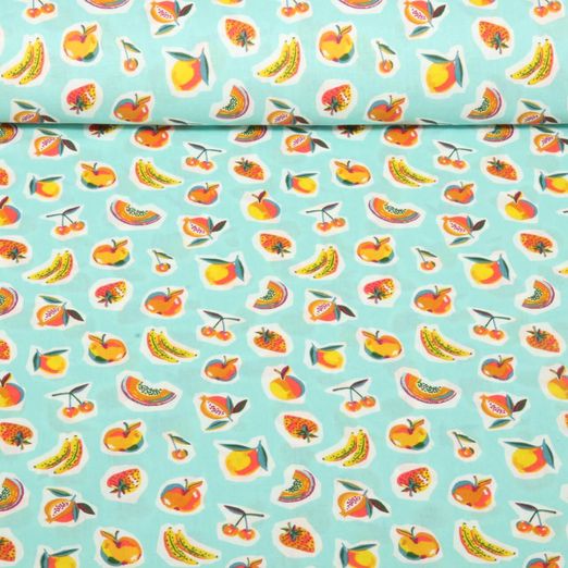 Coton - Fruits Turquoise
