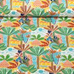 Coton - Palmiers Blanc Multicolore