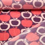 Wellness Fleece - Doubleface Äpfel Lila