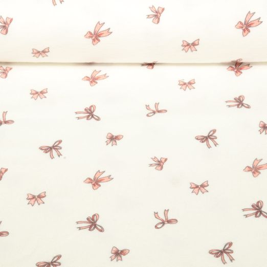 Flanelle de coton - Impression digitale Noeuds Ecru