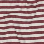 Ribbjersey - ränder mauve ecru, garnfärgad Ribbjersey - ränder mauve ecru, garnfärgad