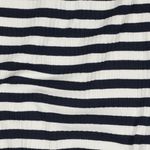 Ribbjersey - ränder marinblå ecru, garnfärgad