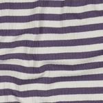 Rib jersey - ränder lila ecru garnfärgat