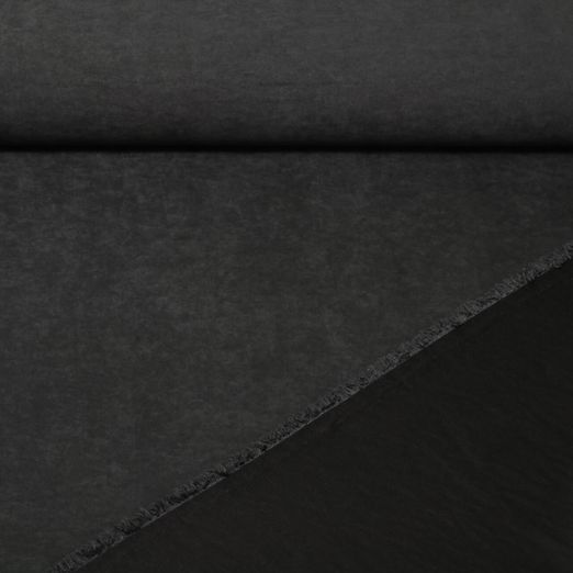 Satin - Cupro Touch Uni Noir Lavé