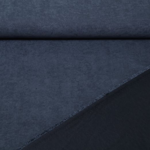 Satin - Cupro Touch Uni Bleu marine Lavé