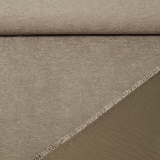 Satin - Cupro Touch Uni Kaki Lavé