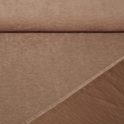Satin - Cupro Touch Uni Caramel Lavé