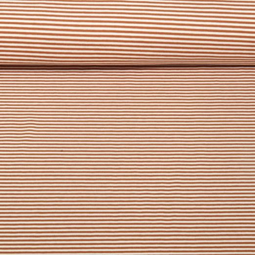 Jersey Jacquard - Rayures Mini Ecru Bronze