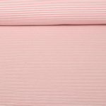Jersey Jacquard - Rayures Mini Ecru Vieux rose