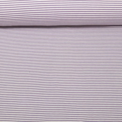 Jersey Jacquard - Rayures Mini Ecru Lavande