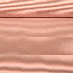 Jersey Jacquard - Rayures Mini Ecru Rouge brique