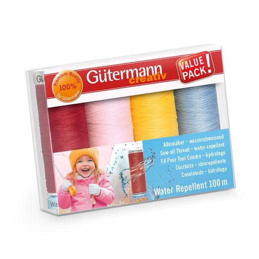 Set de fils à coudre Gütermann - Water Repellent - Set Multicolore - 4 x 100m