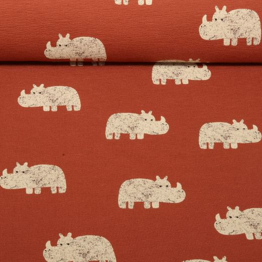 Sweat d'été - French Terry crêpe Rhinocéros Terracotta