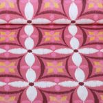 Toile de coton - Impression digitale Grandes fleurs Vieux rose