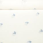 Gaze de coton - Double Gaze Papillons brodés Bleu