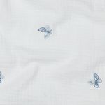Baumwoll-Musselin - Double Gauze Bestickt Schmetterlinge Blau Baumwoll-Musselin - Double Gauze Bestickt Schmetterlinge Blau