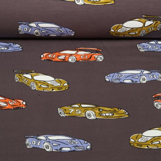 Sweat d'été - French Terry Voitures de course Marron foncé