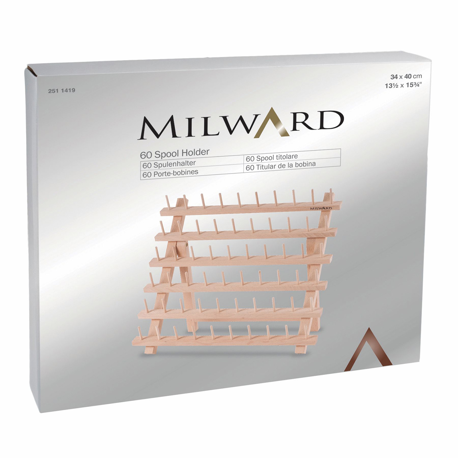 MILWARD Garnrollenhalter aus Holz für 60 Spulen -1 MILWARD Garnrollenhalter aus Holz für 60 Spulen -1