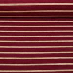 Jacquard Strickjersey - Streifen Bordeaux Beige