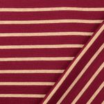 Jersey maille jacquard – Rayures Bordeaux Beige Jersey maille jacquard – Rayures Bordeaux Beige
