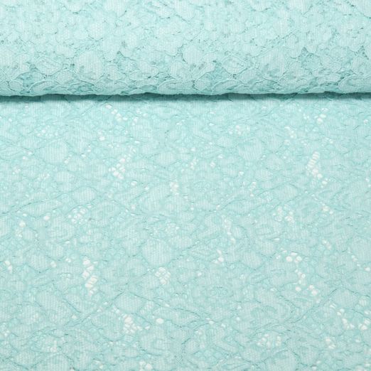 Tissu dentelle Johanna - Uni Turquoise