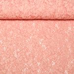 Tissu dentelle Johanna - Uni Rose saumon