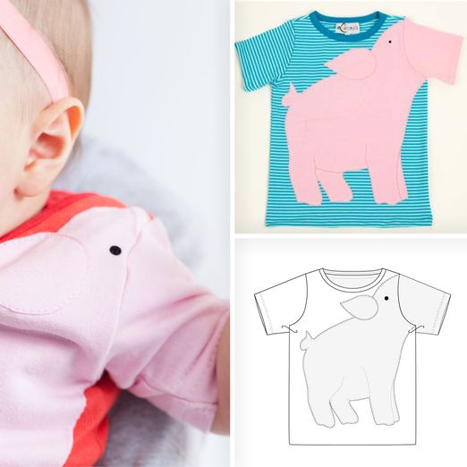 T-Shirt - Schwein - Schnittmuster eBook