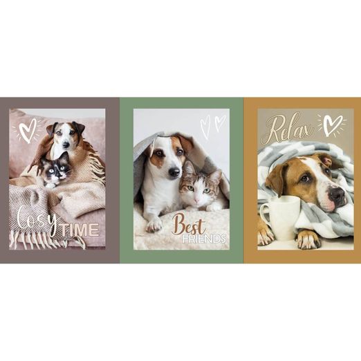 Canvas Geschirrtücher Panel - Hunde und Katzen Multicolor Canvas Geschirrtücher Panel - Hunde und Katzen Multicolor