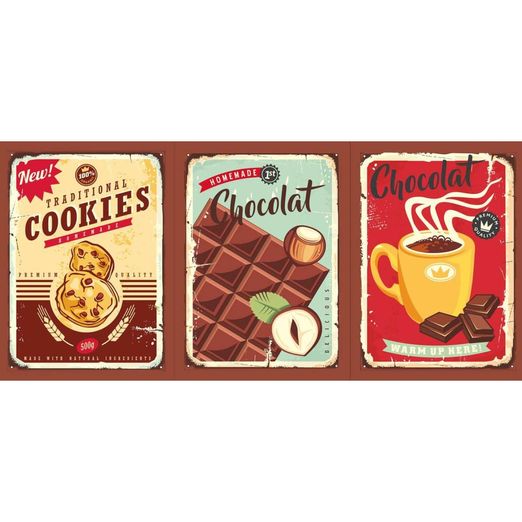 Panneau de Canevas - Chocolat Multicolore Panneau de Canevas - Chocolat Multicolore