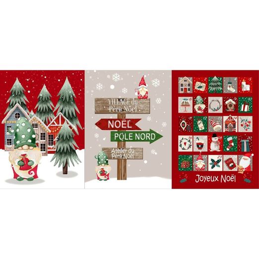 Canvas Geschirrtücher Panel - Adventskalender Zwerge Rot Multicolor Canvas Geschirrtücher Panel - Adventskalender Zwerge Rot Multicolor
