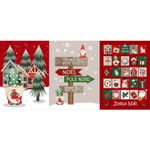 Panneau de Canevas - Calendrier de l'avent Lutins de Noël Rouge Multicolore Panneau de Canevas - Calendrier de l'avent Lutins de Noël Rouge Multicolore