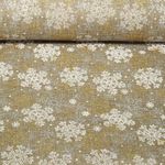 Toile de jute - Flocons de neige imprimés Marron Doré