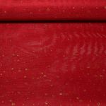 Toile de jute - Etoiles imprimées Rouge Doré