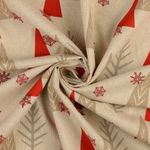Canvas - Weihnachtsbäume Leinenlook Beige Rot Canvas - Weihnachtsbäume Leinenlook Beige Rot