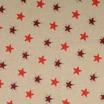 Canvas - Sterne Leinenlook Beige Rot