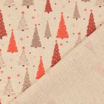 Canvas - X-MAS Bäumchen Leinenlook Beige Rot