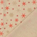 Canvas - Schneekristalle Leinenlook Beige Rot Canvas - Schneekristalle Leinenlook Beige Rot