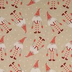 Canvas - Weihnachtszwerge Leinenlook Beige Rot Canvas - Weihnachtszwerge Leinenlook Beige Rot