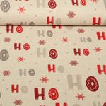Toile - HoHoHo Effet lin Beige Rouge