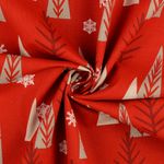 Canvas - X-MAS Weihnachtsbäume Leinenlook Rot Beige