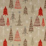 Canvas - X-MAS Tannenbäume Leinenlook Beige Rot Canvas - X-MAS Tannenbäume Leinenlook Beige Rot