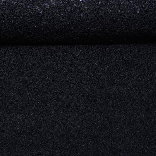 Sweat tricoté - Bouclette Paillettes Bleu marine