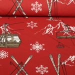 Baumwoll-Webware - Ski Alpin Rot