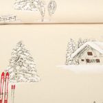 Toile - Chalets Ski Effet lin Naturel