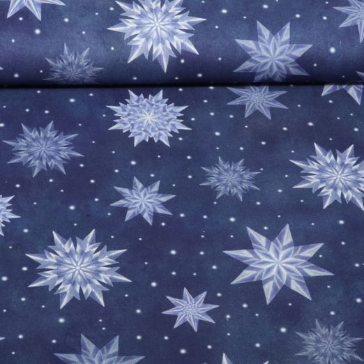 Coton - Etoiles de glace Bleu