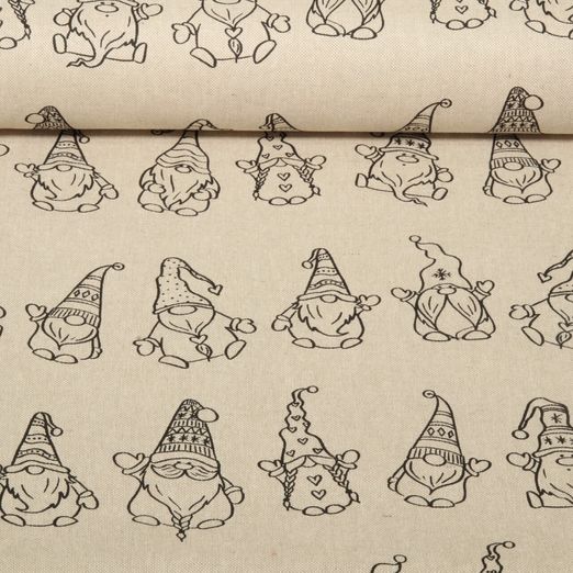 Toile - Défilé de nains Effet lin Beige
