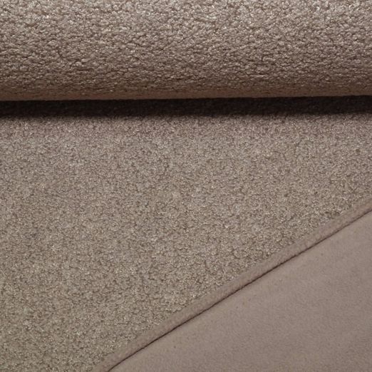 Polaire teddy - Double face bouclette Uni Taupe