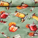 Sweat été - Impression digitale French Terry Boissons de Noël Menthe Gratté